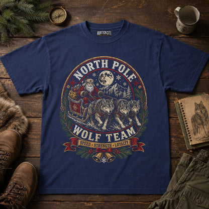 North Pole Wolf Team Vintage Christmas T-Shirt