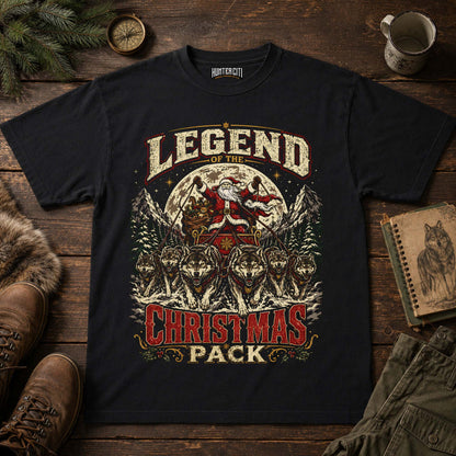 Legend Of The Christmas Pack Santa Wolf T-Shirt