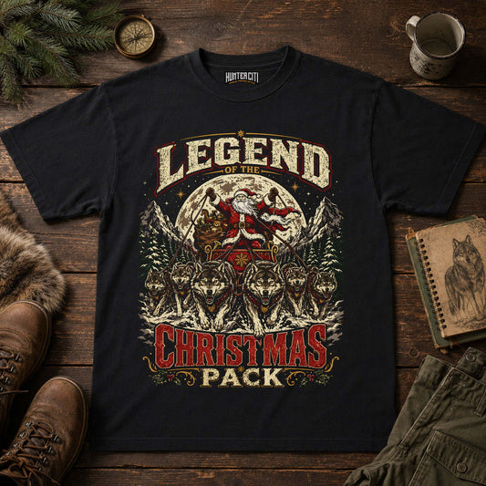 Legend Of The Christmas Pack Santa Wolf T-Shirt