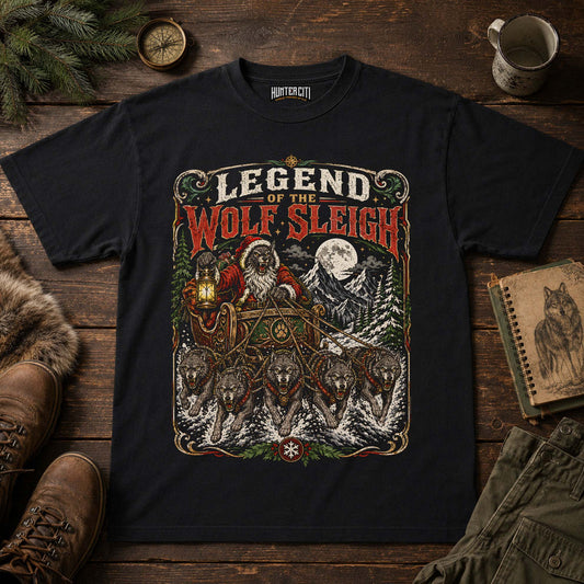 Legend Of The Wolf Sleigh Christmas T-Shirt