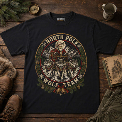 North Pole Wolf Team Heritage Christmas T-Shirt