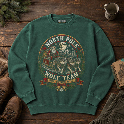 North Pole Wolf Team Vintage Christmas Sweatshirt