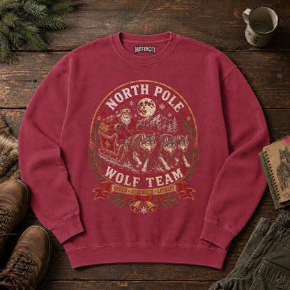 North Pole Wolf Team Vintage Christmas Sweatshirt