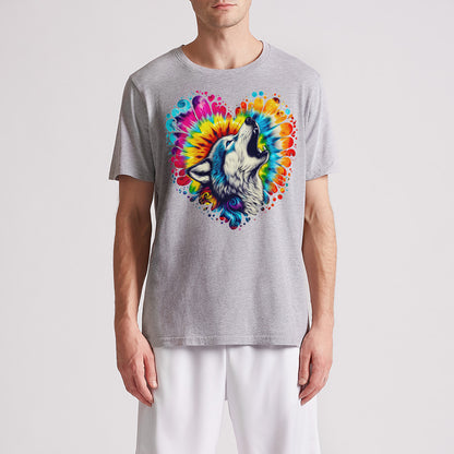 Howling Wolf Tie Dye  Mens Premium T-Shirt