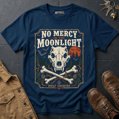 No Mercy in the Moonlight - Wolf Skull Vintage Wolf Halloween T Shirt
