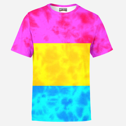 Pansexual Pride Flag Tie Dye Mens T-Shirt
