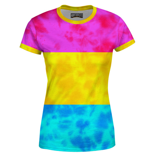 Pansexual Pride Flag Tie Dye Women T-Shirt – Pansexual Pride Shirt, Pan Flag T Shirt, LGBTQ Tie Dye Tee
