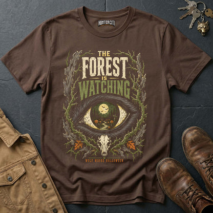 The Forest Is Watching - Wolf Woods Halloween Vintage Wolf Halloween Shirt