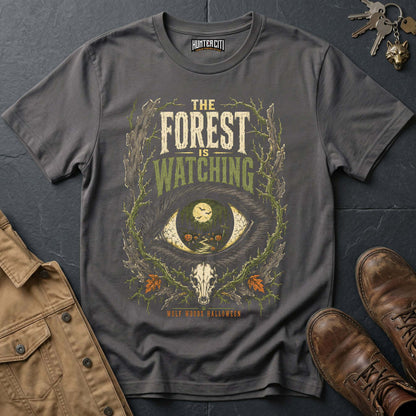 The Forest Is Watching - Wolf Woods Halloween Vintage Wolf Halloween Shirt