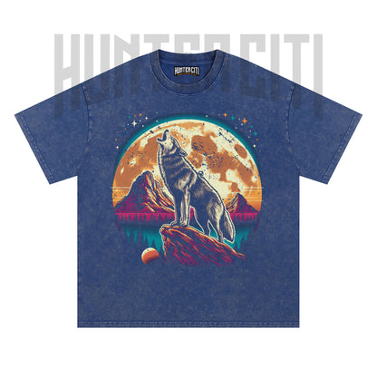 Vintage 90s Wolf Moon T-Shirt, Howling Wolf Graphic Tee, Retro Nostalgia T-shirt, Fun Nature Lover Gift, Oversize Unisex