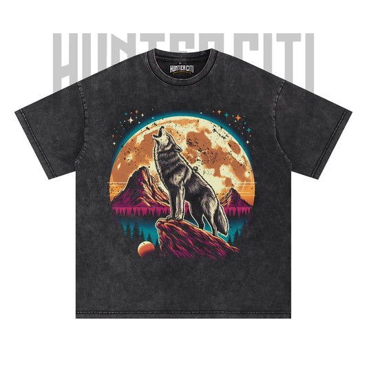 Vintage 90s Wolf Moon T-Shirt, Howling Wolf Graphic Tee, Retro Nostalgia T-shirt, Fun Nature Lover Gift, Oversize Unisex