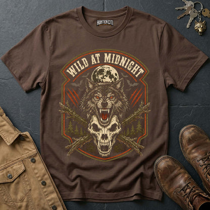 Wild at Midnight Vintage Wolf Halloween T Shirt