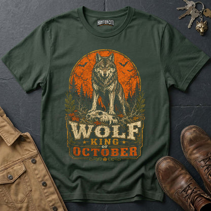 Wolf King of October Vintage Wolf Halloween T Shirt