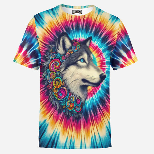 Mystic Wolf Tie Dye Mens T-Shirt