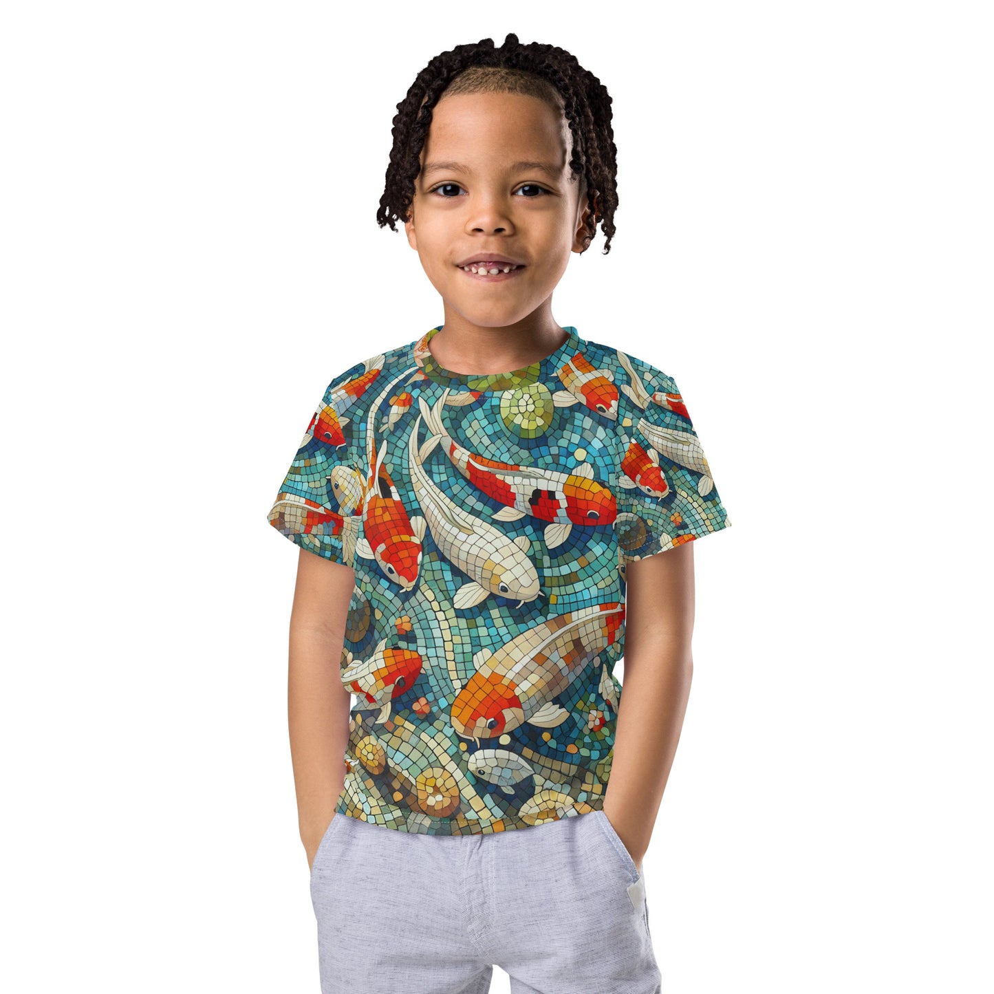Koi Pond Mosaic Vintage Kids T-shirt