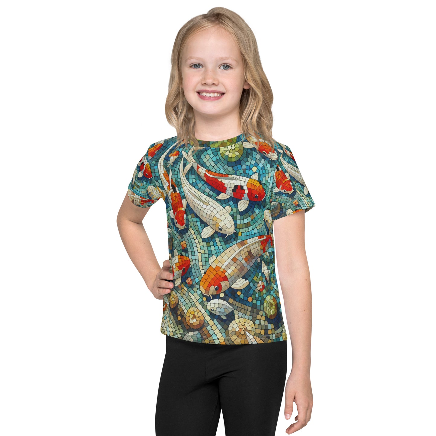 Koi Pond Mosaic Vintage Kids T-shirt
