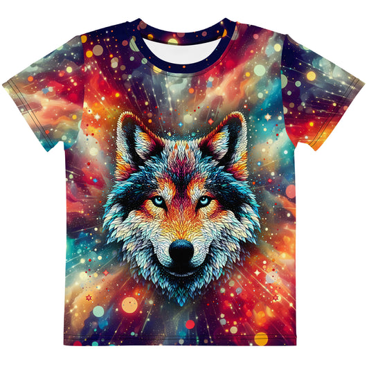 Wolf Mosaic Galaxy Vintage Kids T-shirt