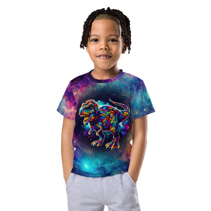 Dinosaur Galaxy Cosmic Black Hole Kids crew neck t-shirt