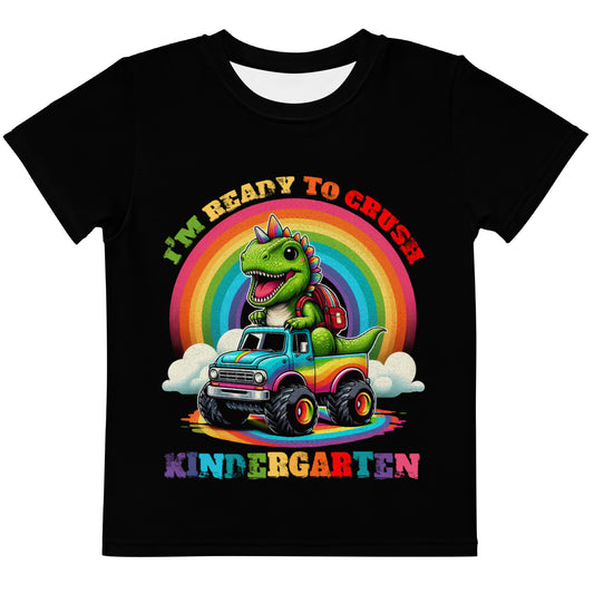 I'm Ready To Crush Kindergarten Monster Truck Dinosaur Kids T-Shirt