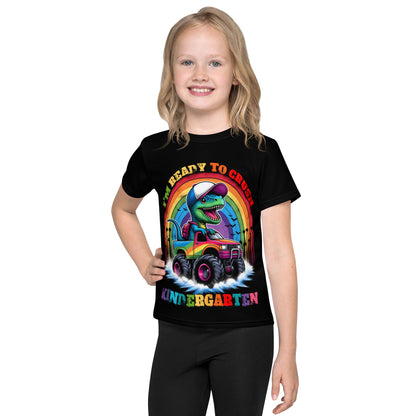 I'm Ready To Crush Kindergarten Monster Truck Dinosaur Tie dye Kids T-Shirt