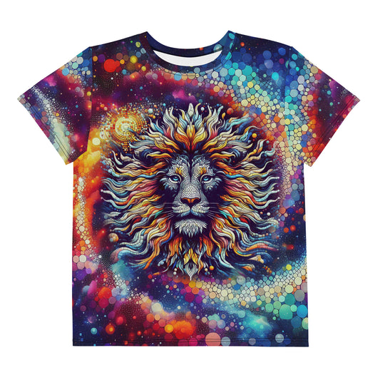 Lion In Galaxy Vintage Youth crew neck t-shirt