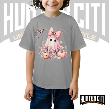 Cute Glitter Ghost & Pumpkin Halloween T Shirt - Glitter Halloween Shirt For Kids!