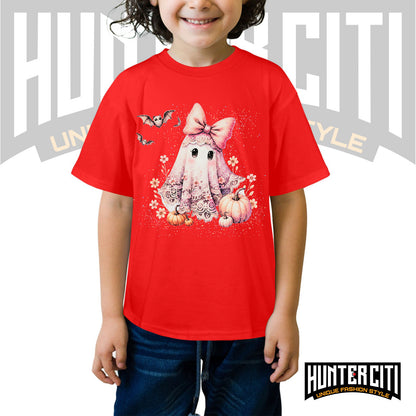 Cute Glitter Ghost & Pumpkin Halloween T Shirt - Glitter Halloween Shirt For Kids!