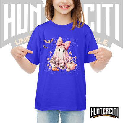 Cute Glitter Ghost & Pumpkin Halloween T Shirt - Glitter Halloween Shirt For Kids!
