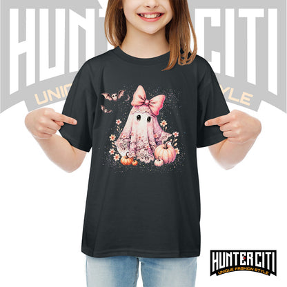 Cute Glitter Ghost & Pumpkin Halloween T Shirt - Glitter Halloween Shirt For Kids!