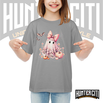 Cute Glitter Ghost & Pumpkin Halloween T Shirt - Glitter Halloween Shirt For Kids!
