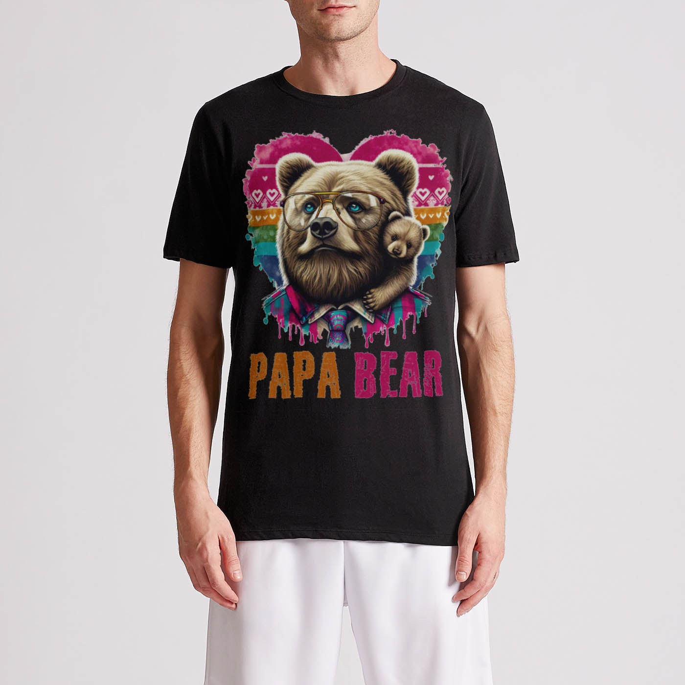 Papa Bear Tie Dye Vintage Mens Premium T-Shirt