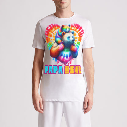 Papa Bear Tie Dye Mens Premium T-Shirt