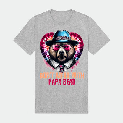 Don't Mess With Papa Bear Tie Dye Mens Premium T-Shirt