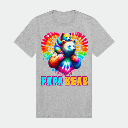 Papa Bear Tie Dye Mens Premium T-Shirt