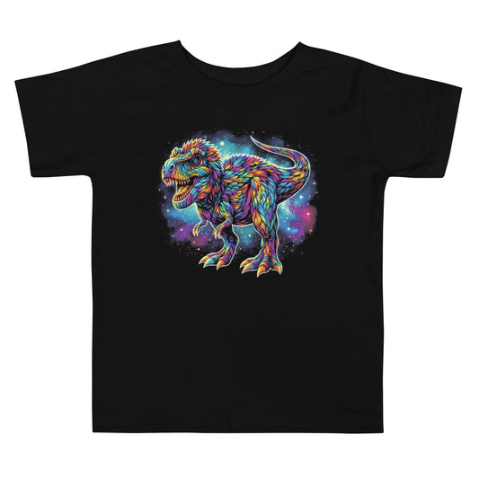 Dino T Rex Dinosaur In Galaxy Toddler T-Shirt