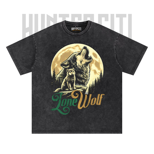 Lone Wolf T-Shirt, Vintage 90s Graphic Wolf Tee, Wolf Lover, Oversize Acid Wash Unisex T-Shirt, Gift for Animal Lovers