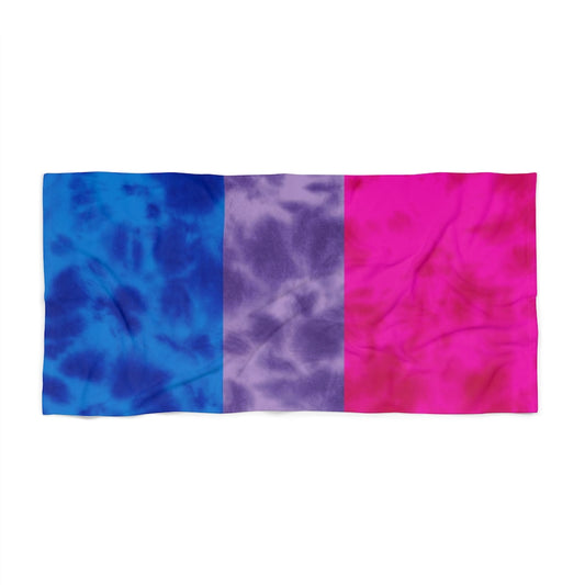 Bisexual Pride Flag Tie Dye Beach Towel