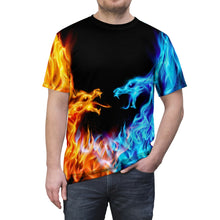 Load image into Gallery viewer, Blue And Red Fiery Dragons T-Shirt
