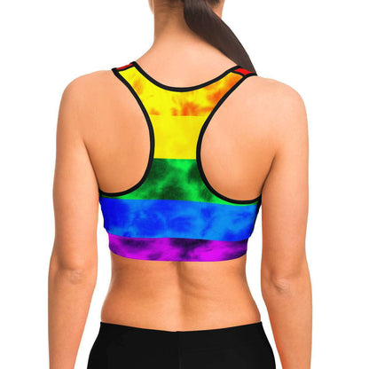 Rainbow Flag Tie Dye Sports Bra