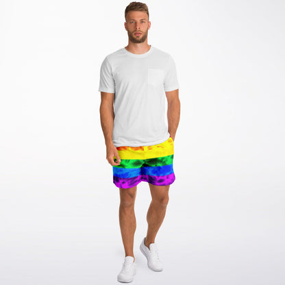 Rainbow Flag Tie Dye Athletic Shorts