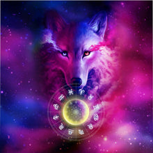 Load image into Gallery viewer, Wolf Galaxy and Zodiac Microfiber Duvet Cover
