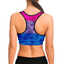 Load image into Gallery viewer, Bisexual Pride Flag Tie Dye Sports Bra

