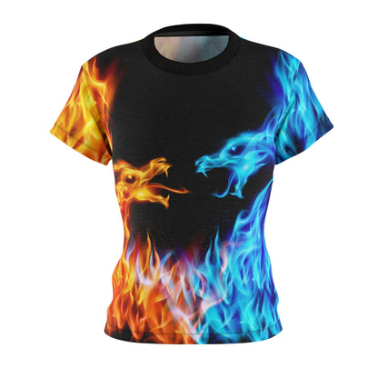 Blue And Red Fiery Dragons Women's T-Shirt