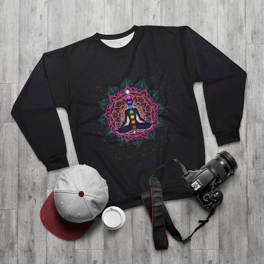 Meditating Human In Lotus Pose AOP Unisex Sweatshirt