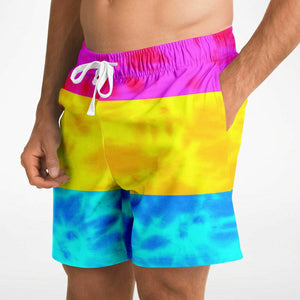 Pansexual Pride Flag Tie dye Athletic Shorts