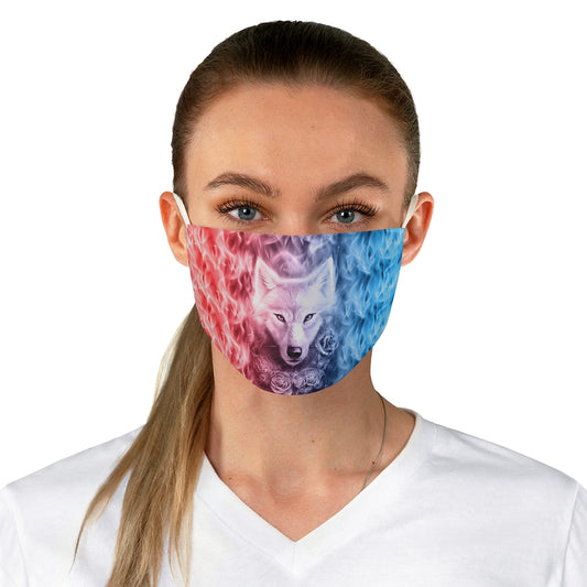 Wolf And Flower Fabric Face Mask