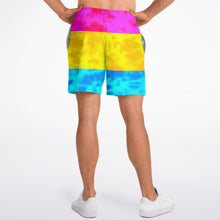 Load image into Gallery viewer, Pansexual Pride Flag Tie dye Athletic Shorts
