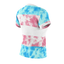 Load image into Gallery viewer, Transgender Pride Flag Tie Dye Women&#39;s T-Shirt
