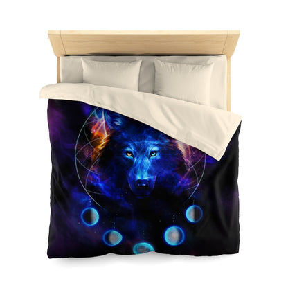 Wolf Moon Galaxy Microfiber Duvet Cover