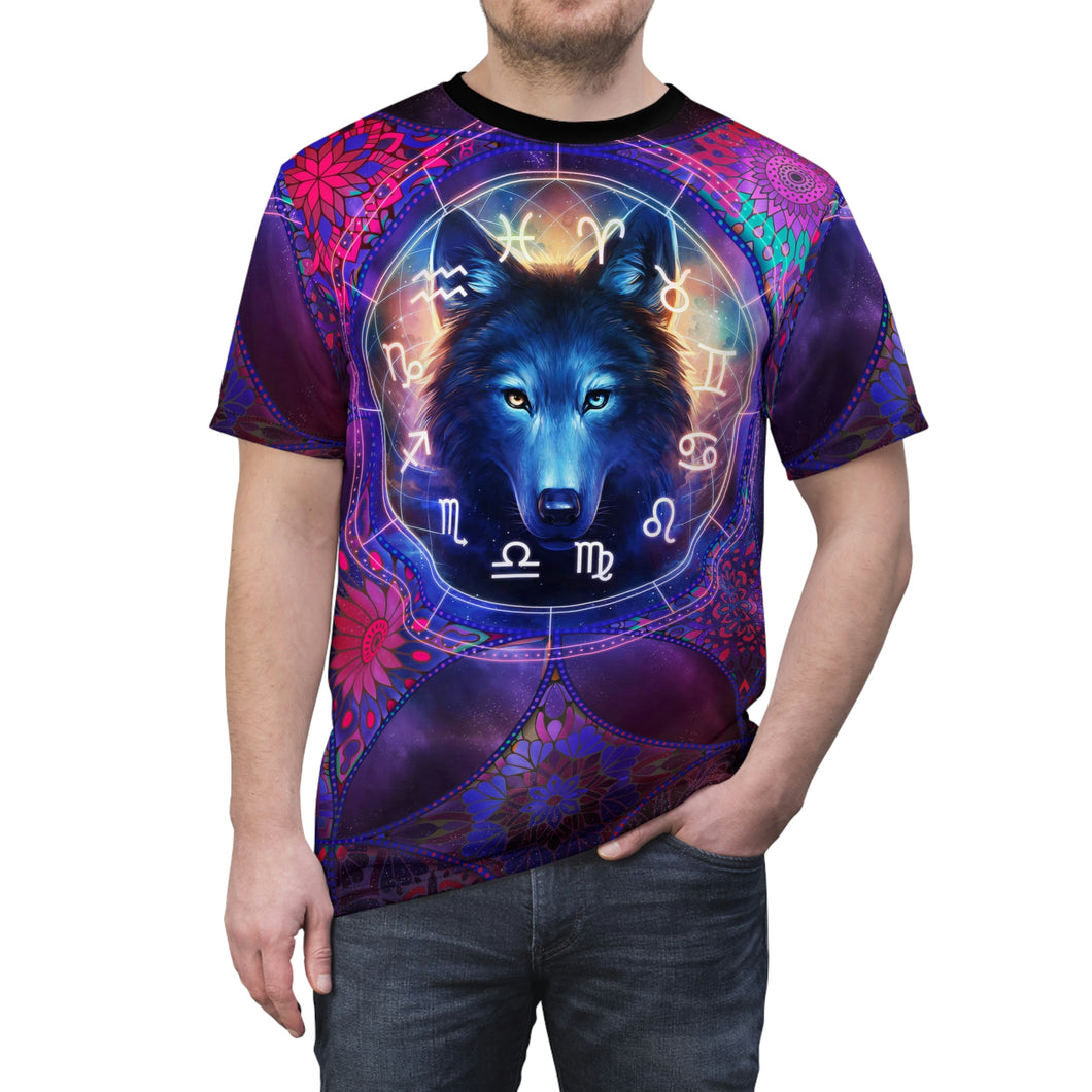 Mandala Wolf Galaxy Zodiac T-SHIRT